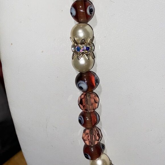 Swarovski Faceted Crystal & Evil Eye Bead Necklace - Picture 6 of 8